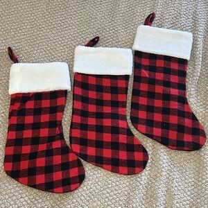 Red and Black Plaid Christmas Stockings | set of 3
